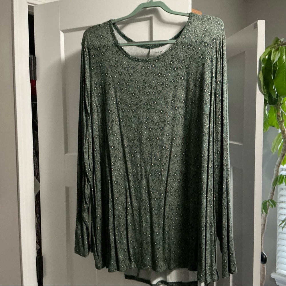 Lane Bryant Green Long Sleeve Top